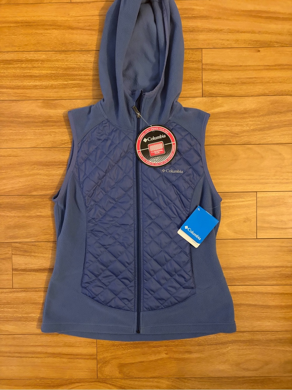 Columbia Women's Quilted Hooded Vest - Navy Blue